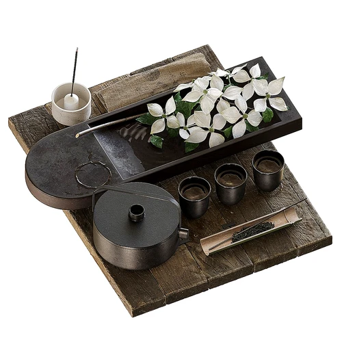 侘寂风茶具摆件