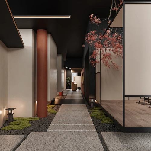现代餐饮过道