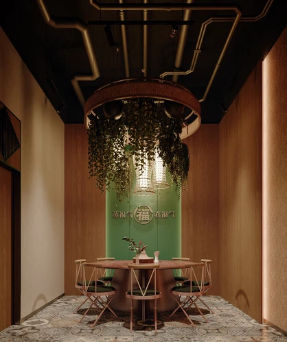 现代工业风餐饮包厢