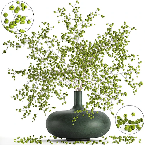 绿色浆果花瓶花艺