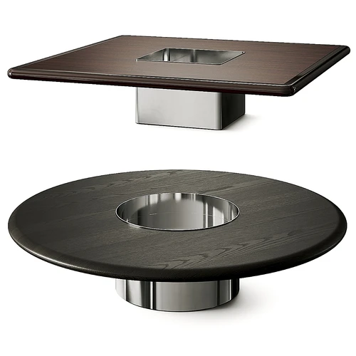 Minotti Helene 圆形方形茶几组合