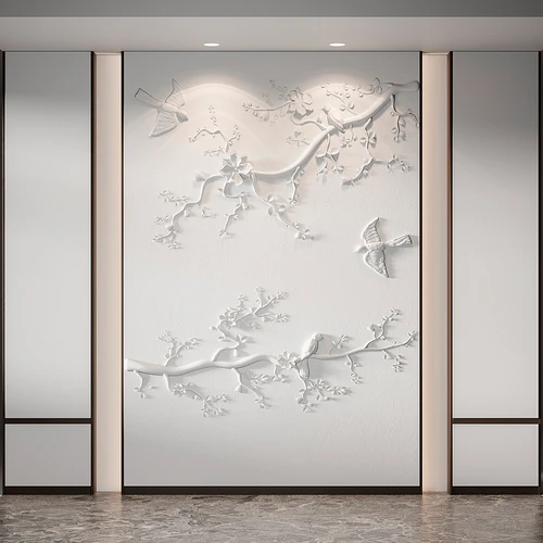 新中式造型背景墙隔断