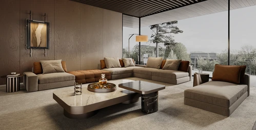 Minotti 米洛提客厅现代沙发组合