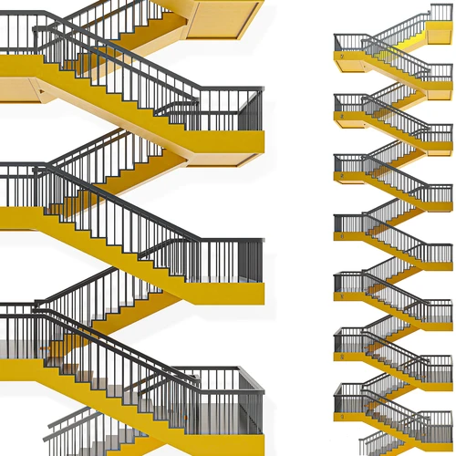 现代简约黄色建筑楼梯