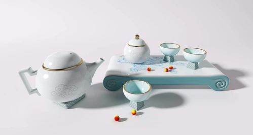 陶瓷茶杯茶具摆件