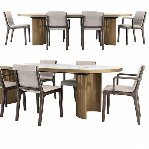 Molteni & c 现代意式轻奢餐桌椅