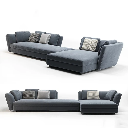 minotti 蓝色多人沙发
