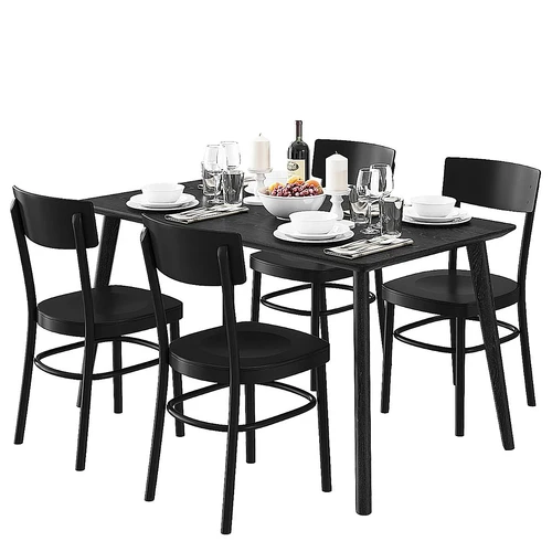 IKEA 黑色餐桌椅