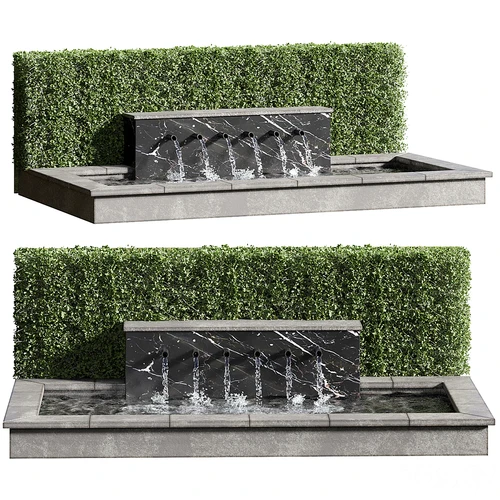 现代庭院瀑布流水小品