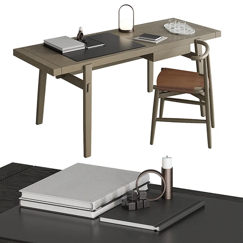 Minotti 新中式书桌椅组合