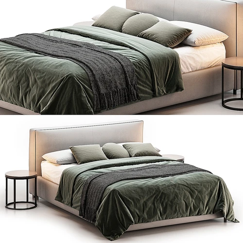 West Elm 现代双人床