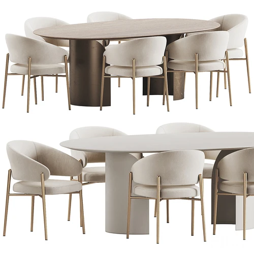Davisfurniture 实木布艺餐桌椅