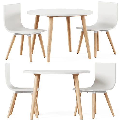 Crate and Barrel 简欧实木餐桌椅
