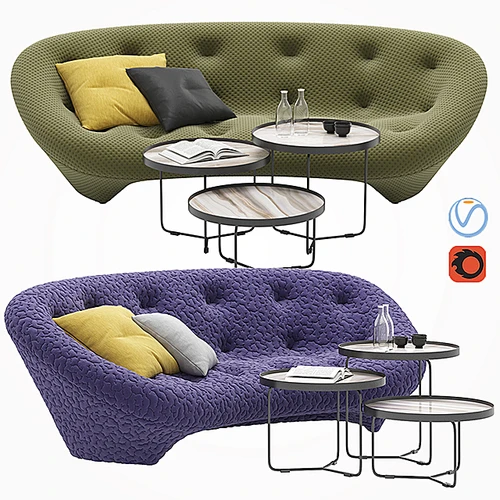 ligne roset 现代多人沙发茶几组合