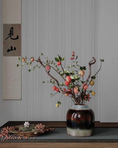 新中式陶罐花瓶插花