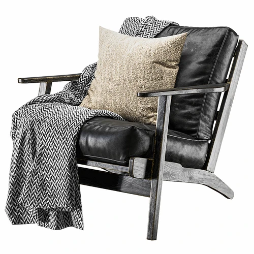 POTTERYBARN北欧经典皮革休闲椅