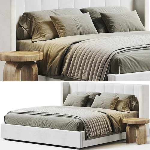 West Elm 现代双人床