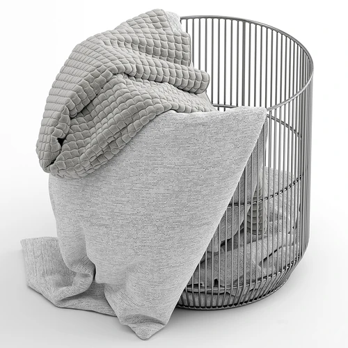 Westelm 带毯子的金属篮子
