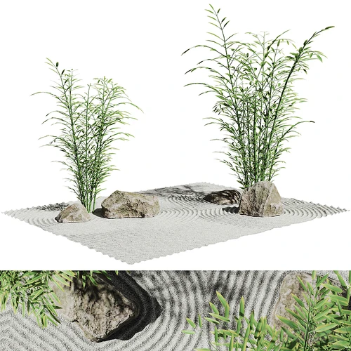 现代竹子绿植景观小品