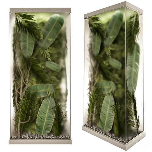 现代玻璃植物墙隔断