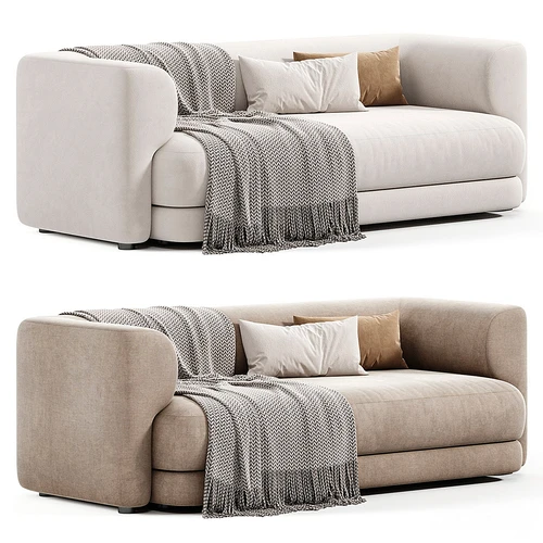 Elmalek Furniture现代布艺双人沙发