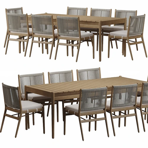 Coleman Furniture现代实木户外餐桌椅组合