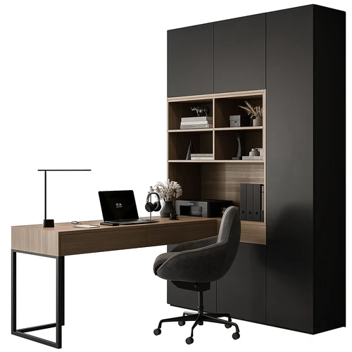 Home Office现代一体式书柜