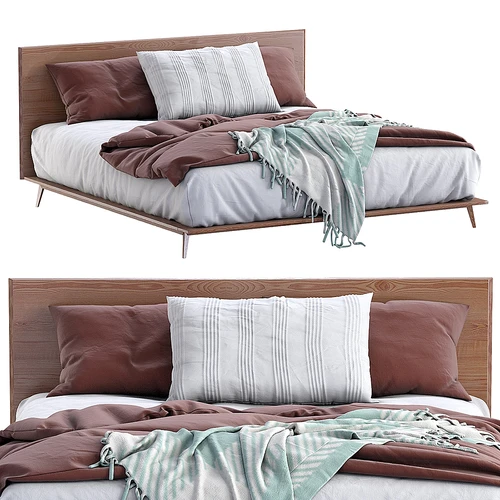 Westelm 胡桃木床