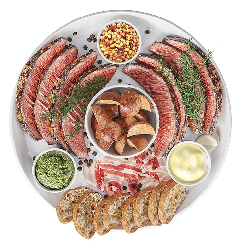 牛排和香料肉盘