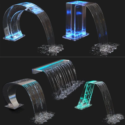 现代喷泉水池景观小品