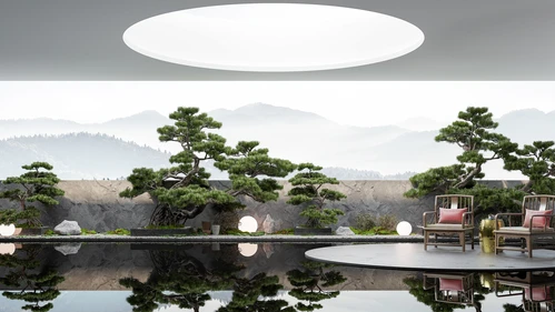 新中式绿植景观