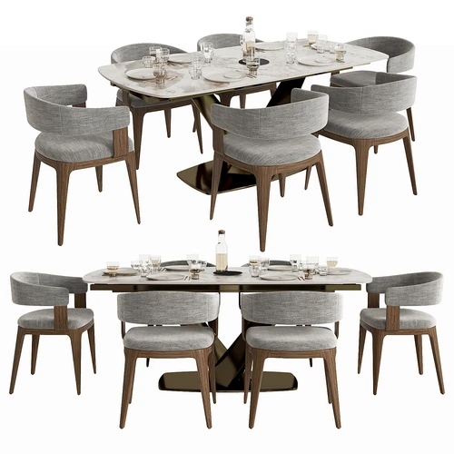 Minotti  现代餐桌椅组合