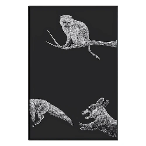 现代挂画猫头鹰与老鼠