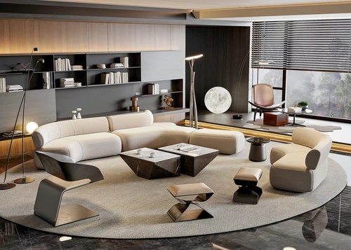 Minotti 米洛提 现代沙发茶几组合