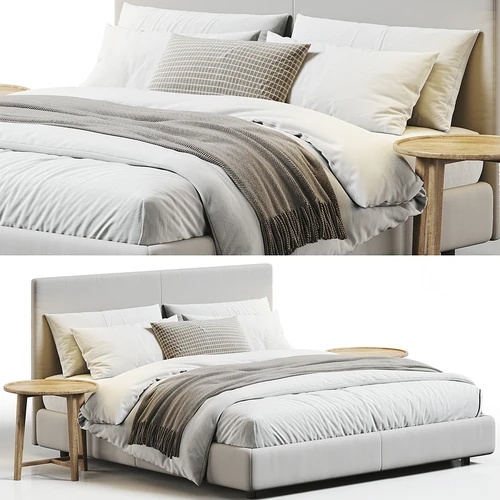 Flexform 现代布艺双人床