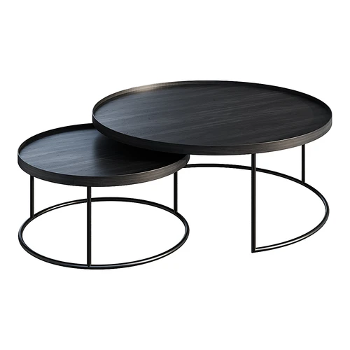 茶几 ETHNICRAFT ROUND TRAY TABLE， SET VAN 2 茶几