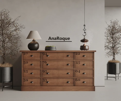 AnaRoque侘寂中古风边柜