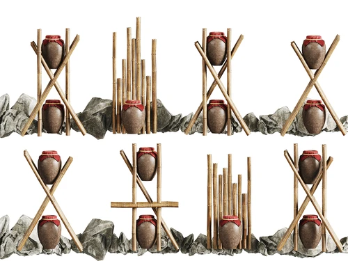 现代竹子园艺小品