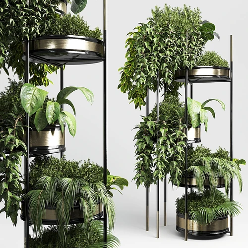 收藏室内植物植物楼梯支架金属花瓶 10