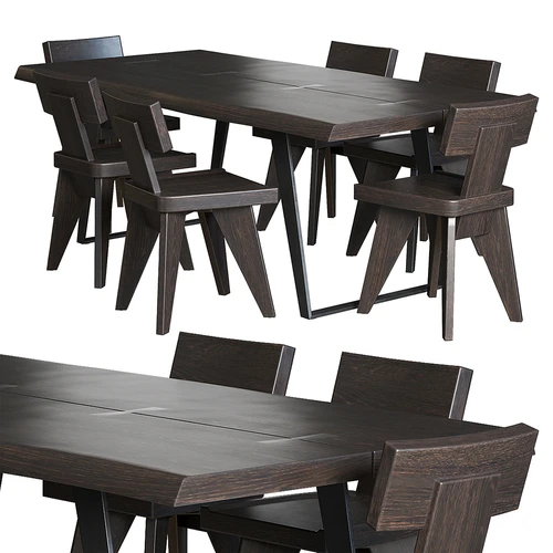 Crate and Barrel 侘寂风餐桌椅