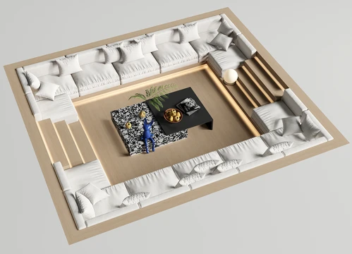 现代下沉式沙发