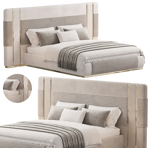 Headboard 现代布艺双人床