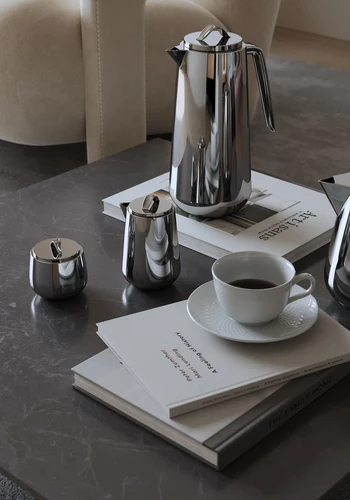 Georg Jensen 镜面不锈钢茶壶创意摆件