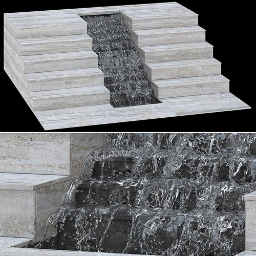 现代流水楼梯景观小品