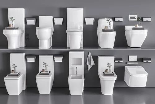 现代马桶坐便器拖把池组合