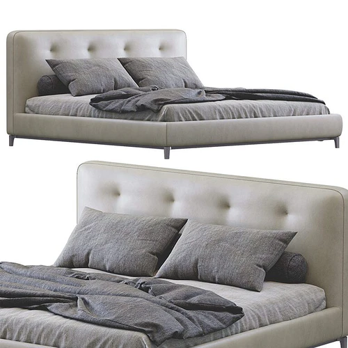 Minotti 现代皮革双人床