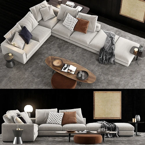 意大利 Minotti 现代沙发茶几组合