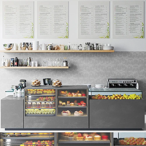 现代奶茶店冷饮店吧台