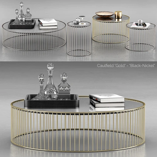 Minotti Caulfield 金黑镍咖啡桌