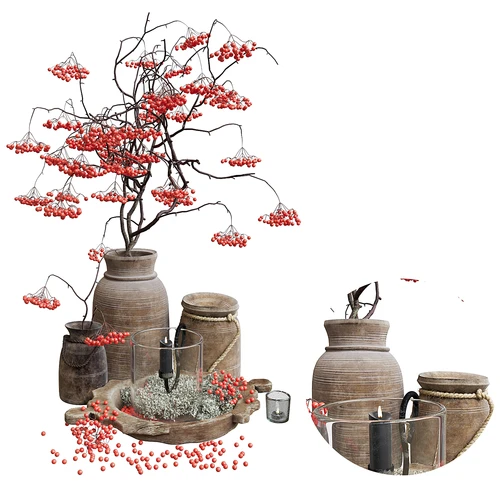 现代干花花艺饰品摆件组合